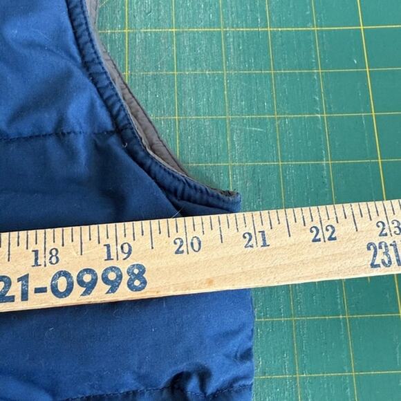 Men's Vintage REI Goose Down Zip Puffer Vest Sz S Navy Blue Outdoor Gorpcore - Picture 6 of 7